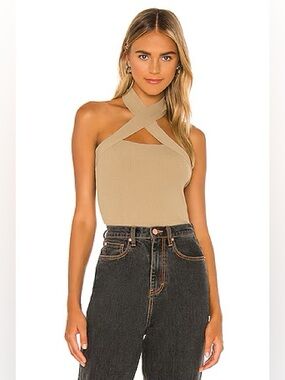 NBD Yvette Halter Top in Taupe Medium